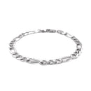 6.0mm 14k White Gold Solid Figaro Bracelet-2