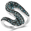 0.76 Carat Genuine Blue Diamond .925 Sterling Silver Ring-1