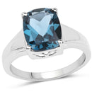3.50 Carat Genuine London Blue Topaz .925 Sterling Silver Ring-1