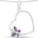 0.20 Carat Genuine Amethyst .925 Sterling Silver Pendant-1