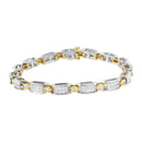 14K Two-Tone Gold Princess and Baguette-Cut Diamond Link Bracelet (3.00 cttw, H-I Color, SI1-SI2 Clarity)-1