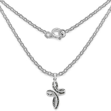 0.49 Carat Genuine Black Diamond .925 Sterling Silver Pendant - 0