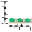 14.05 Carat Genuine Zambian Emerald and White Diamond 14K Yellow Gold Bracelet-3