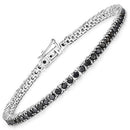 3.15 Carat Genuine Black Diamond .925 Sterling Silver Bracelet-4