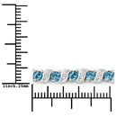 1.34 Carat Genuine London Blue Topaz and White Topaz .925 Sterling Silver Bracelet-7