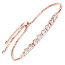 0.89 Carat Genuine Morganite and White Topaz .925 Sterling Silver Bracelet-5