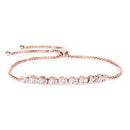 0.89 Carat Genuine Morganite and White Topaz .925 Sterling Silver Bracelet-6