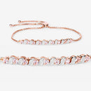 0.89 Carat Genuine Morganite and White Topaz .925 Sterling Silver Bracelet-8