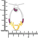 0.18 Carat Genuine Ruby .925 Sterling Silver Pendant-3