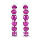 2.80 Carat Genuine Ruby .925 Sterling Silver Earrings-3