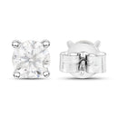 1.02 Carat Genuine White Diamond 14K White Gold Earrings-3