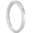 14k White Gold Slender Channel Set Diamond Wedding Ring Band Set 1/2 Around-2