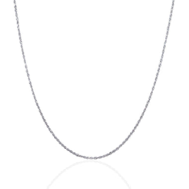 10k White Gold Solid Diamond Cut Rope Chain 1.4mm - 0