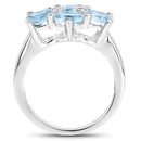 3.57 Carat Genuine  Blue Topaz .925 Sterling Silver Ring-2