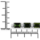 19.04 Carat Genuine Green Tourmaline and White Diamond 14K White Gold Bracelet-7