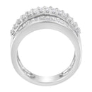 14K White Gold Round and Baguette Diamond Ring (1 1/2 Cttw, F-G Color, SI1-SI2 Clarity) - Size 6-3/4-3
