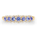 0.51 Carat Genuine Tanzanite and White Diamond 14K Yellow Gold Ring-3