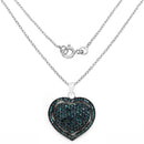 1.25 Carat Genuine Blue Diamond .925 Sterling Silver Pendant-2