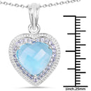 7.36 Carat Genuine Blue Topaz and Tanzanite .925 Sterling Silver Pendant-4