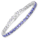 12.21 Carat Genuine Tanzanite .925 Sterling Silver Bracelet-5