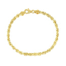 5.0mm 10k Yellow Gold Solid Diamond Cut Rope Bracelet-2