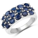 10.40 Carat Genuine Blue Sapphire .925 Sterling Silver 3 Piece Jewelry Set (Ring, Earrings, and Pendant w/ Chain)-2