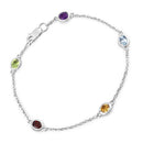 1.83 Carat Genuine Multi Stones .925 Sterling Silver Bracelet-5