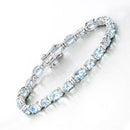 10.06 Carat Genuine Aquamarine .925 Sterling Silver Bracelet-7