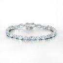 10.06 Carat Genuine Aquamarine .925 Sterling Silver Bracelet-8