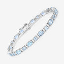 10.06 Carat Genuine Aquamarine .925 Sterling Silver Bracelet-10
