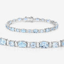 10.06 Carat Genuine Aquamarine .925 Sterling Silver Bracelet-11