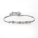 0.77 Carat Genuine Tanzanite and White Sapphire .925 Sterling Silver Bracelet-8