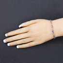 1.81 Carat Genuine Tanzanite and White Topaz .925 Sterling Silver Bracelet-9