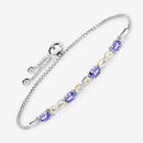 1.81 Carat Genuine Tanzanite and White Topaz .925 Sterling Silver Bracelet-10