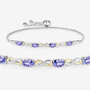 1.81 Carat Genuine Tanzanite and White Topaz .925 Sterling Silver Bracelet-11