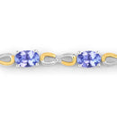 1.81 Carat Genuine Tanzanite and White Topaz .925 Sterling Silver Bracelet-5