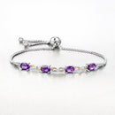 3.27 Carat Genuine Amethyst and White Topaz .925 Sterling Silver Bracelet-8