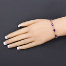 3.27 Carat Genuine Amethyst and White Topaz .925 Sterling Silver Bracelet-9