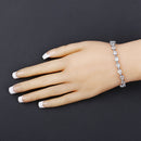 7.71 Carat Genuine Aquamarine and White Diamond .925 Sterling Silver Bracelet-9