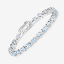 7.71 Carat Genuine Aquamarine and White Diamond .925 Sterling Silver Bracelet-10