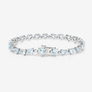 7.71 Carat Genuine Aquamarine and White Diamond .925 Sterling Silver Bracelet-12