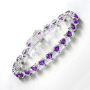 10.01 Carat Genuine Amethyst and White Diamond .925 Sterling Silver Bracelet-7
