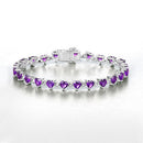 10.01 Carat Genuine Amethyst and White Diamond .925 Sterling Silver Bracelet-8