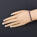 10.01 Carat Genuine Amethyst and White Diamond .925 Sterling Silver Bracelet-9