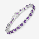 10.01 Carat Genuine Amethyst and White Diamond .925 Sterling Silver Bracelet-10