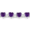 10.01 Carat Genuine Amethyst and White Diamond .925 Sterling Silver Bracelet-5