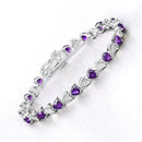 6.59 Carat Genuine Amethyst and White Diamond .925 Sterling Silver Bracelet-7