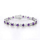 6.59 Carat Genuine Amethyst and White Diamond .925 Sterling Silver Bracelet-8
