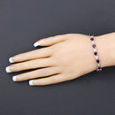 6.59 Carat Genuine Amethyst and White Diamond .925 Sterling Silver Bracelet-9