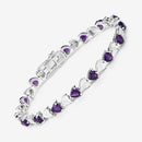 6.59 Carat Genuine Amethyst and White Diamond .925 Sterling Silver Bracelet-10
